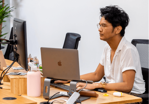 team work session at desk